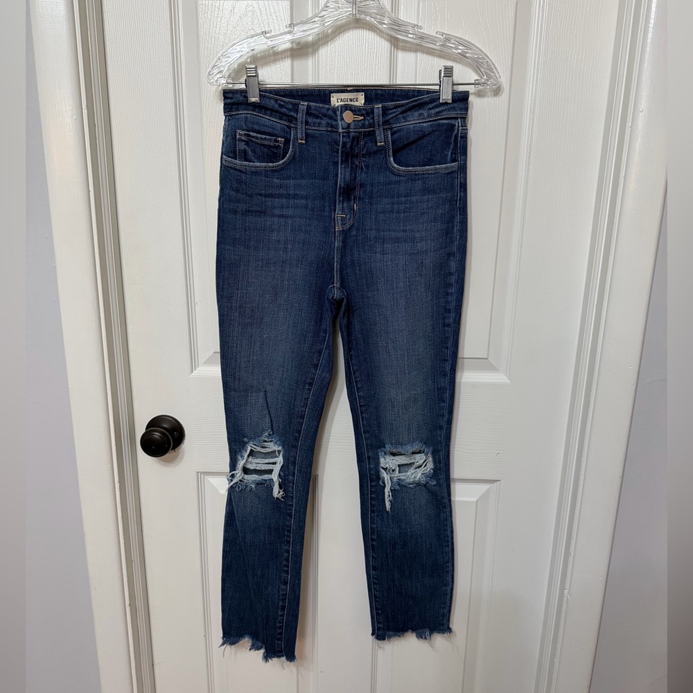 L’AGENCE distressed knee jeans size 25‎